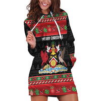 Trinidad And Tobago Christmas Hoodie Dress Merry Xmas Coat Of Arms - Wonder Print Shop