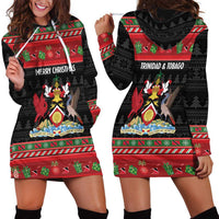 Trinidad And Tobago Christmas Hoodie Dress Merry Xmas Coat Of Arms - Wonder Print Shop