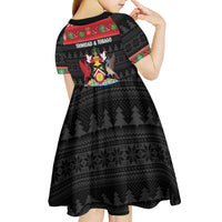Trinidad And Tobago Christmas Kid Short Sleeve Dress Merry Xmas Coat Of Arms - Wonder Print Shop