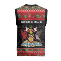 Trinidad And Tobago Christmas Knitted V-Neck Vest Merry Xmas Coat Of Arms - Wonder Print Shop