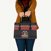 Trinidad And Tobago Christmas Leather Bag Merry Xmas Coat Of Arms - Wonder Print Shop