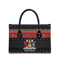 Trinidad And Tobago Christmas Leather Bag Merry Xmas Coat Of Arms - Wonder Print Shop