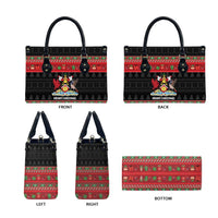 Trinidad And Tobago Christmas Leather Bag Merry Xmas Coat Of Arms - Wonder Print Shop