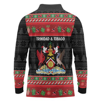 Trinidad And Tobago Christmas Long Sleeve Polo Shirt Merry Xmas Coat Of Arms - Wonder Print Shop