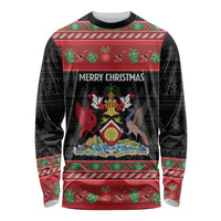 Trinidad And Tobago Christmas Long Sleeve Shirt Merry Xmas Coat Of Arms - Wonder Print Shop