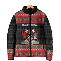 Trinidad And Tobago Christmas Padded Jacket Merry Xmas Coat Of Arms - Wonder Print Shop
