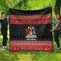 Trinidad And Tobago Christmas Quilt Merry Xmas Coat Of Arms - Wonder Print Shop