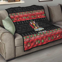 Trinidad And Tobago Christmas Quilt Merry Xmas Coat Of Arms - Wonder Print Shop