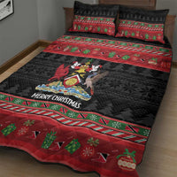 Trinidad And Tobago Christmas Quilt Bed Set Merry Xmas Coat Of Arms - Wonder Print Shop