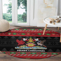Trinidad And Tobago Christmas Round Carpet Merry Xmas Coat Of Arms - Wonder Print Shop