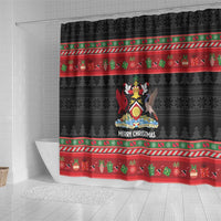 Trinidad And Tobago Christmas Shower Curtain Merry Xmas Coat Of Arms - Wonder Print Shop