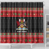 Trinidad And Tobago Christmas Shower Curtain Merry Xmas Coat Of Arms - Wonder Print Shop