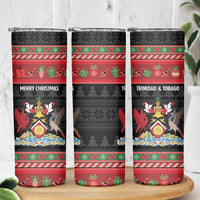 Trinidad And Tobago Christmas Skinny Tumbler Merry Xmas Coat Of Arms - Wonder Print Shop