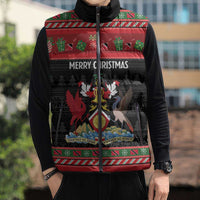 Trinidad And Tobago Christmas Sleeveless Puffer Jacket Merry Xmas Coat Of Arms - Wonder Print Shop