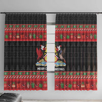 Trinidad And Tobago Christmas Window Curtain Merry Xmas Coat Of Arms - Wonder Print Shop