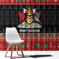 Trinidad And Tobago Christmas Window Curtain Merry Xmas Coat Of Arms - Wonder Print Shop