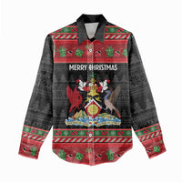 Trinidad And Tobago Christmas Women Casual Shirt Merry Xmas Coat Of Arms - Wonder Print Shop