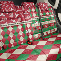 St Kitts & Nevis Cricket Christmas Back Car Seat Cover Merry Xmas Patriots - Wonder Print Shop