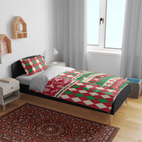 St Kitts & Nevis Cricket Christmas Bedding Set Merry Xmas Patriots - Wonder Print Shop
