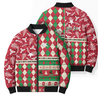 Personalized St Kitts & Nevis Cricket Christmas Bomber Puffer Jacket Merry Xmas Patriots - Wonder Print Shop
