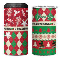 Personalized St Kitts & Nevis Cricket Christmas 4 in 1 Can Cooler Tumbler Merry Xmas Patriots - Wonder Print Shop