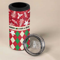 Personalized St Kitts & Nevis Cricket Christmas 4 in 1 Can Cooler Tumbler Merry Xmas Patriots - Wonder Print Shop