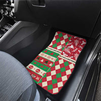 Personalized St Kitts & Nevis Cricket Christmas Car Mats Merry Xmas Patriots - Wonder Print Shop