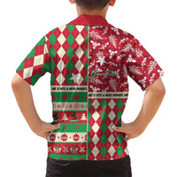 Personalized St Kitts & Nevis Cricket Christmas Family Matching Long Sleeve Bodycon Dress and Hawaiian Shirt Merry Xmas Patriots - Wonder Print Shop