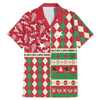 Personalized St Kitts & Nevis Cricket Christmas Family Matching Mermaid Dress and Hawaiian Shirt Merry Xmas Patriots - Wonder Print Shop