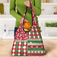 St Kitts & Nevis Cricket Christmas Grocery Bag Merry Xmas Patriots - Wonder Print Shop