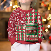 Personalized St Kitts and Nevis Cricket Christmas Kid Ugly Christmas Sweater Merry Xmas Patriots - Wonder Print Shop