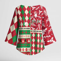 Personalized St Kitts & Nevis Cricket Christmas Kimono Sleeve Blouse Merry Xmas Patriots - Wonder Print Shop