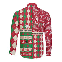 Personalized St Kitts & Nevis Cricket Christmas Long Sleeve Button Shirt Merry Xmas Patriots - Wonder Print Shop