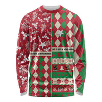 Personalized St Kitts & Nevis Cricket Christmas Long Sleeve Shirt Merry Xmas Patriots - Wonder Print Shop