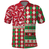 Personalized St Kitts & Nevis Cricket Christmas Polo Shirt Merry Xmas Patriots - Wonder Print Shop