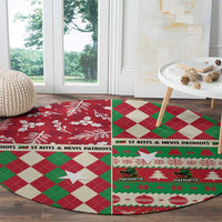 St Kitts & Nevis Cricket Christmas Round Carpet Merry Xmas Patriots - Wonder Print Shop
