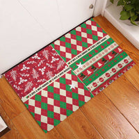 St Kitts & Nevis Cricket Christmas Rubber Doormat Merry Xmas Patriots - Wonder Print Shop