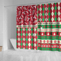 St Kitts & Nevis Cricket Christmas Shower Curtain Merry Xmas Patriots - Wonder Print Shop