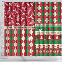 St Kitts & Nevis Cricket Christmas Shower Curtain Merry Xmas Patriots - Wonder Print Shop