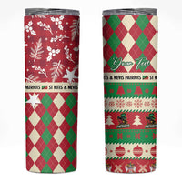 Personalized St Kitts & Nevis Cricket Christmas Skinny Tumbler Merry Xmas Patriots - Wonder Print Shop