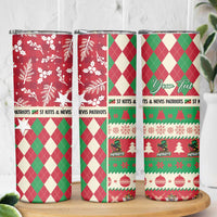 Personalized St Kitts & Nevis Cricket Christmas Skinny Tumbler Merry Xmas Patriots - Wonder Print Shop