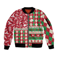 Personalized St Kitts & Nevis Cricket Christmas Sleeve Zip Bomber Jacket Merry Xmas Patriots - Wonder Print Shop