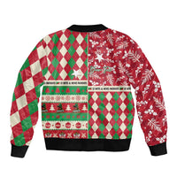 Personalized St Kitts & Nevis Cricket Christmas Sleeve Zip Bomber Jacket Merry Xmas Patriots - Wonder Print Shop