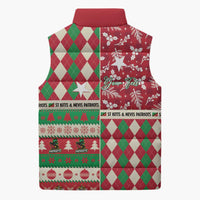 Personalized St Kitts & Nevis Cricket Christmas Sleeveless Puffer Jacket Merry Xmas Patriots - Wonder Print Shop