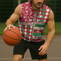 Personalized St Kitts & Nevis Cricket Christmas Sleeveless Zip Hoodie Merry Xmas Patriots - Wonder Print Shop