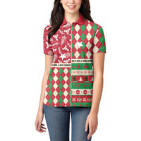 Personalized St Kitts & Nevis Cricket Christmas Women Polo Shirt Merry Xmas Patriots - Wonder Print Shop