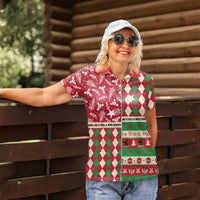 Personalized St Kitts & Nevis Cricket Christmas Women Polo Shirt Merry Xmas Patriots - Wonder Print Shop