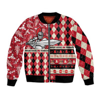 Personalized Trinbago Cricket Christmas Bomber Jacket Merry Xmas Knight Riders - Wonder Print Shop
