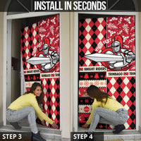 Personalized Trinbago Cricket Christmas Door Cover Merry Xmas Knight Riders - Wonder Print Shop