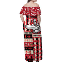 Personalized Trinbago Cricket Christmas Family Matching Off Shoulder Maxi Dress and Hawaiian Shirt Merry Xmas Knight Riders - Wonder Print Shop